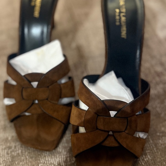 Saint Laurent Dark Brown Women's Heels - Picture 3 of 10